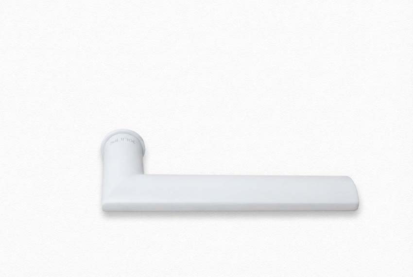 Poignée de porte Xinnix 004.22 en aluminium anodisé blanc kit complet rosaces non comprises