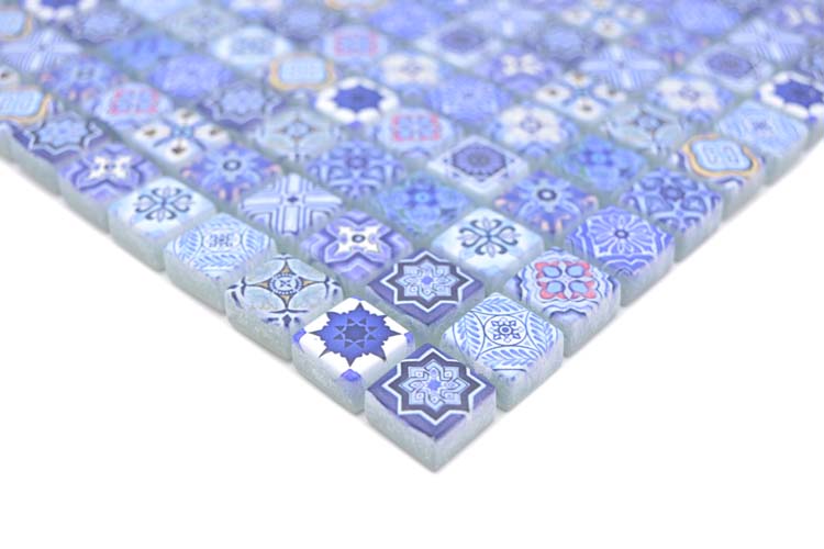 Mosaïque Biscuit Retro bleu mat 30x30cm