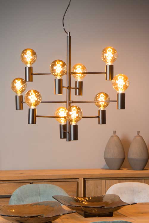 Lucide LEANNE - Hanglamp - Ø 65 cm - E27 - Zwart