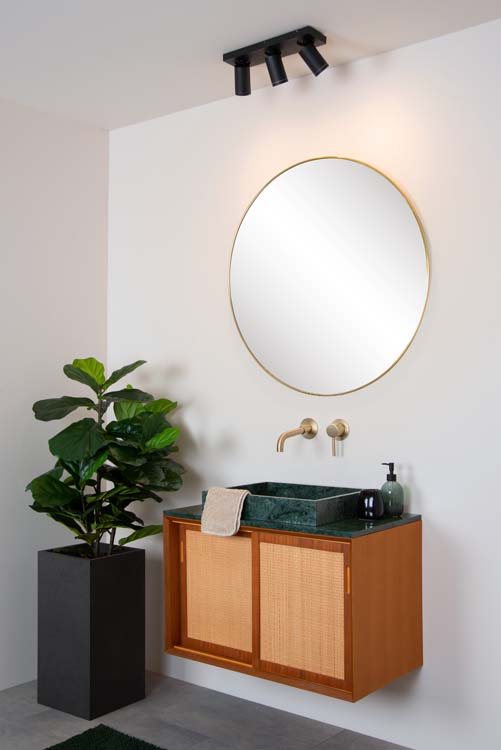 Plafonnier - noir - 3xGU10 - 5W - IP44