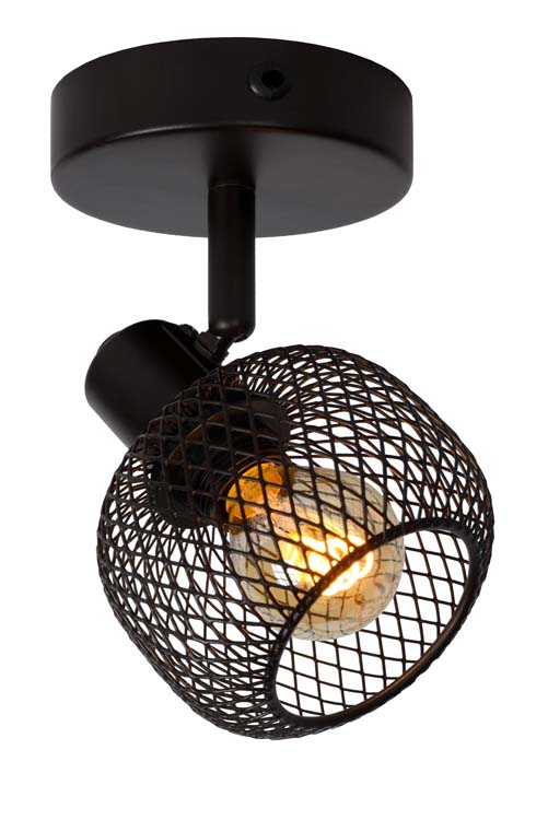 Plafondlamp - zwart - 10x14,5x14cm - dimbaar - E14 - 25W
