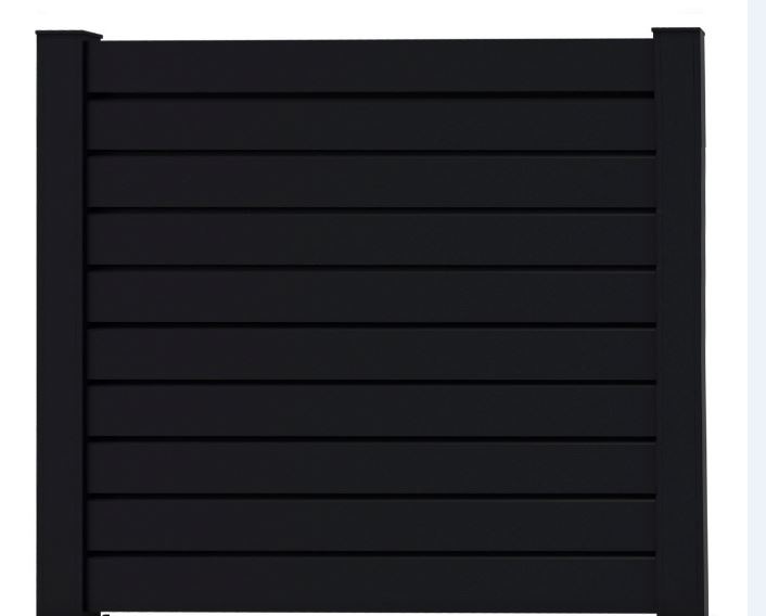 Lamelle début/fin clôture Havana aluminium noir 19x4x200cm