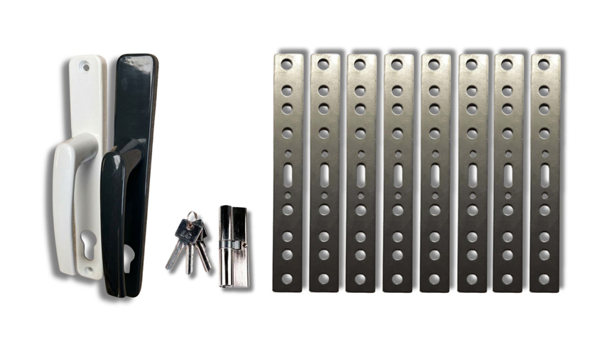 Accessoires complets pour portes extérieures PVC anthracite/blanc