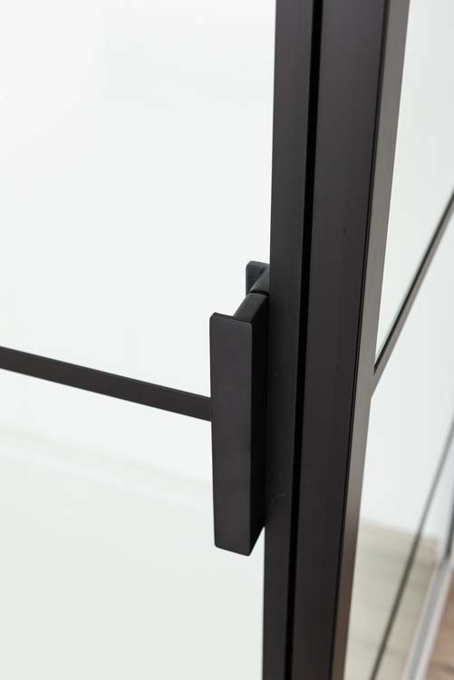 Porte de douche tournante avec partie fixe Ulysses noir 160x200cm