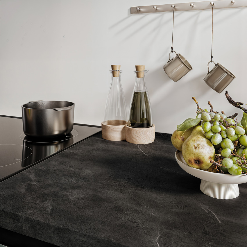 Keuken Berlin groen 273cm - met toestellen - vitrokeramische kookplaat en inox wanddampkap