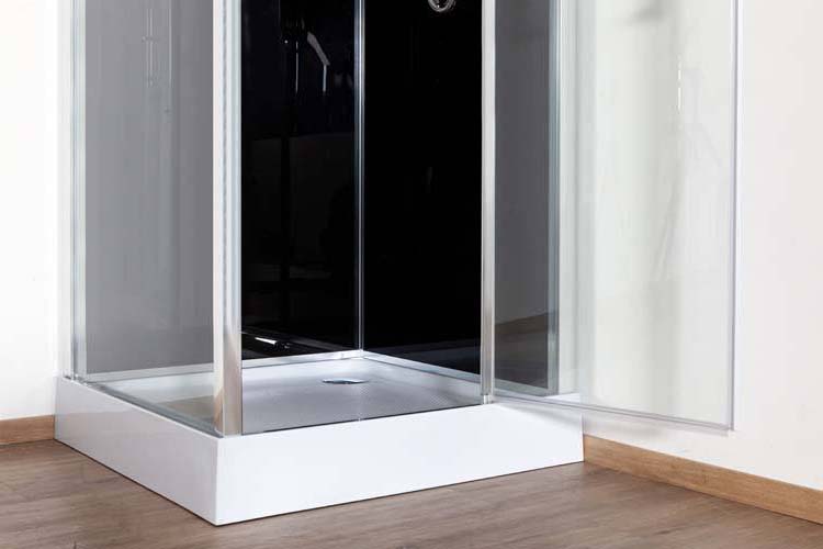 Douchecabine Anik rechts chroom/zwart draaideur 90x90x205cm