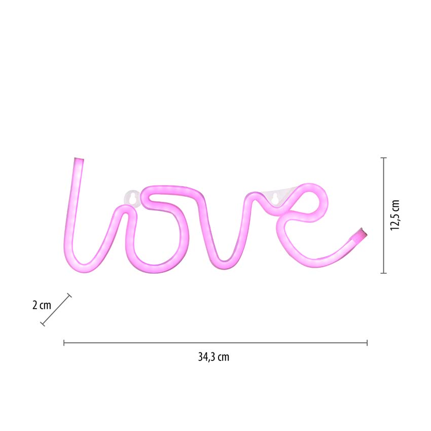 Wandlamp - Love - 34,3x2x12,5cm - LED - 1x6,5W