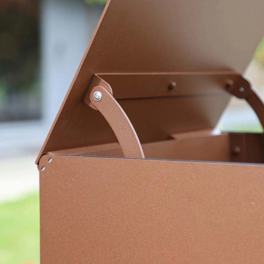 Pakketbrievenbus eSafe Dropbox cortenstaal look small front