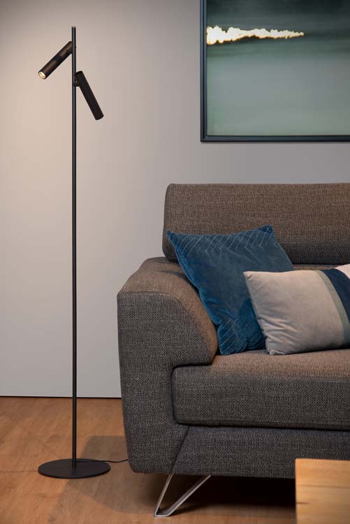 Lampadaire - noir - dimmable - LED - 2x4,5W - 3000K