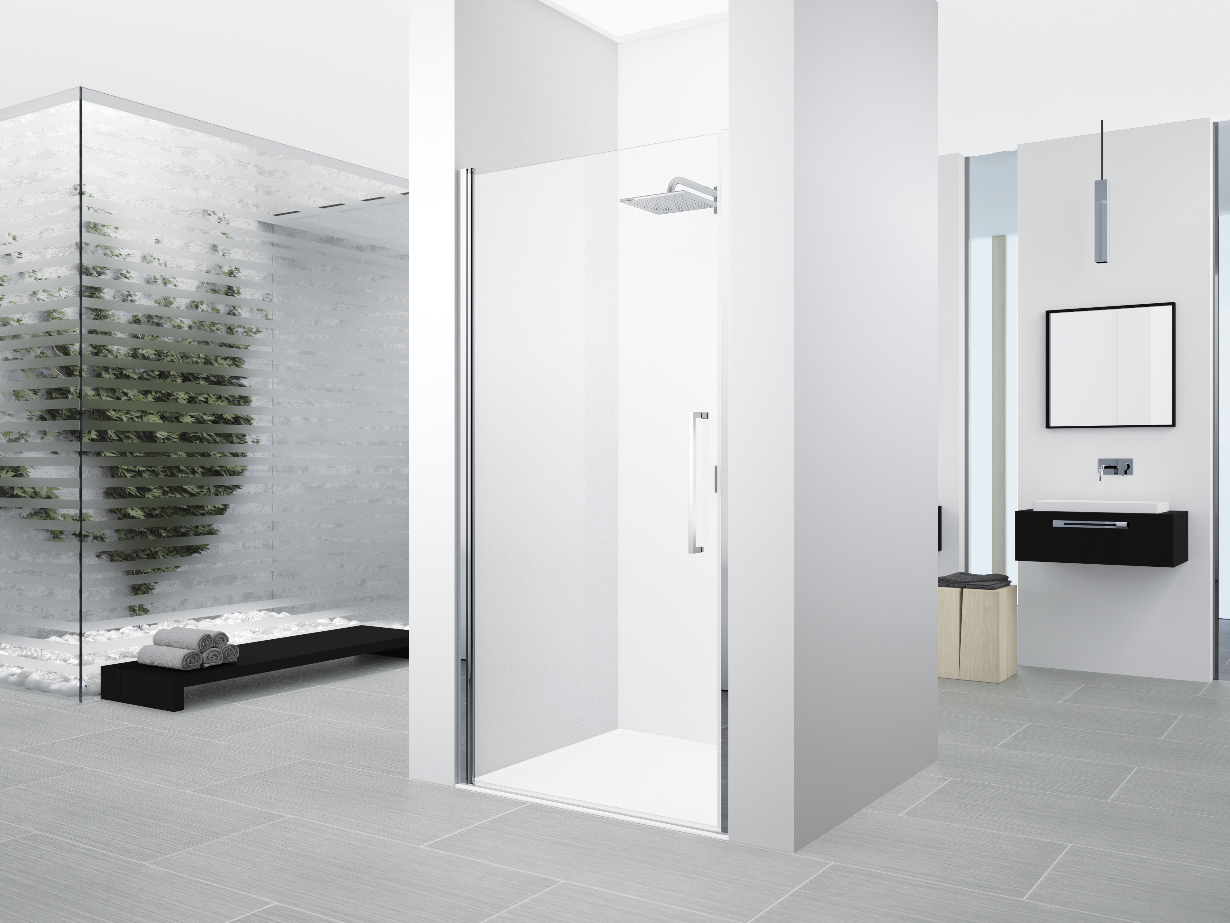 Porte de douche tournante Novellini Young 2.0 chrome 87x200cm