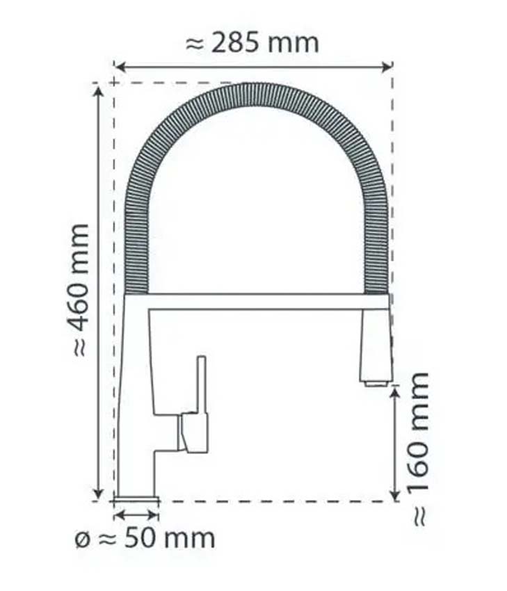 Robinet de cuisine Nessie chrome avec bec extractible