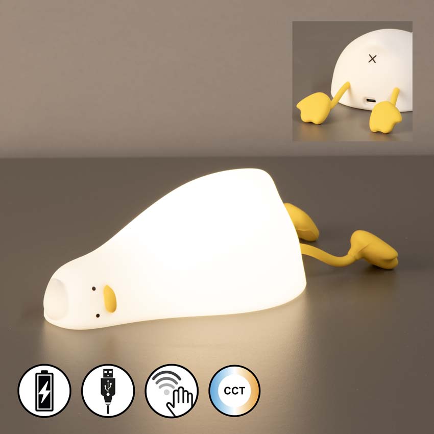 Lampe de table Canard - Blanc - 21x10,3x6,2cm - Dimmable - LED - 1x2W