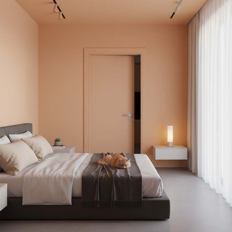 Bloc-porte à peindre tubulaire 880x2015mm lisse-ébrasement MDF 40cm