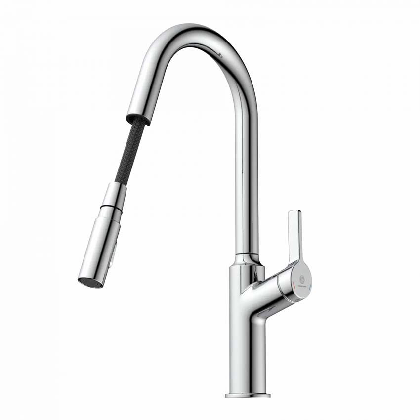 Keukenkraan Wasserwerk WK 12 chroom met uittrekbare uitloop
