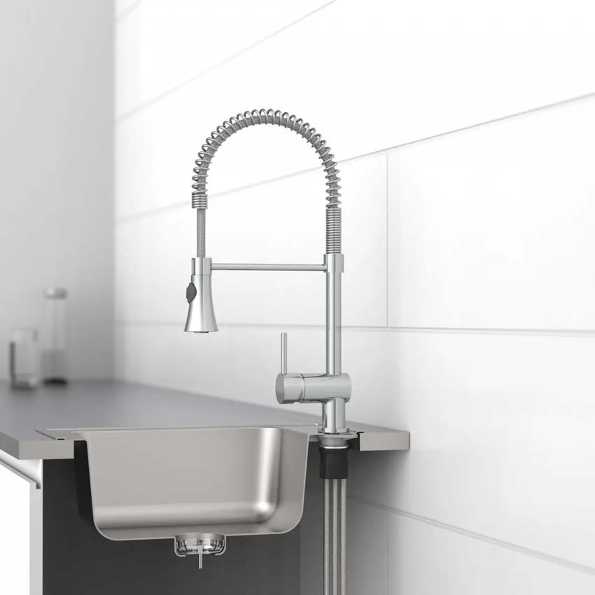Keukenkraan Charlotte chroom met spiraalveer