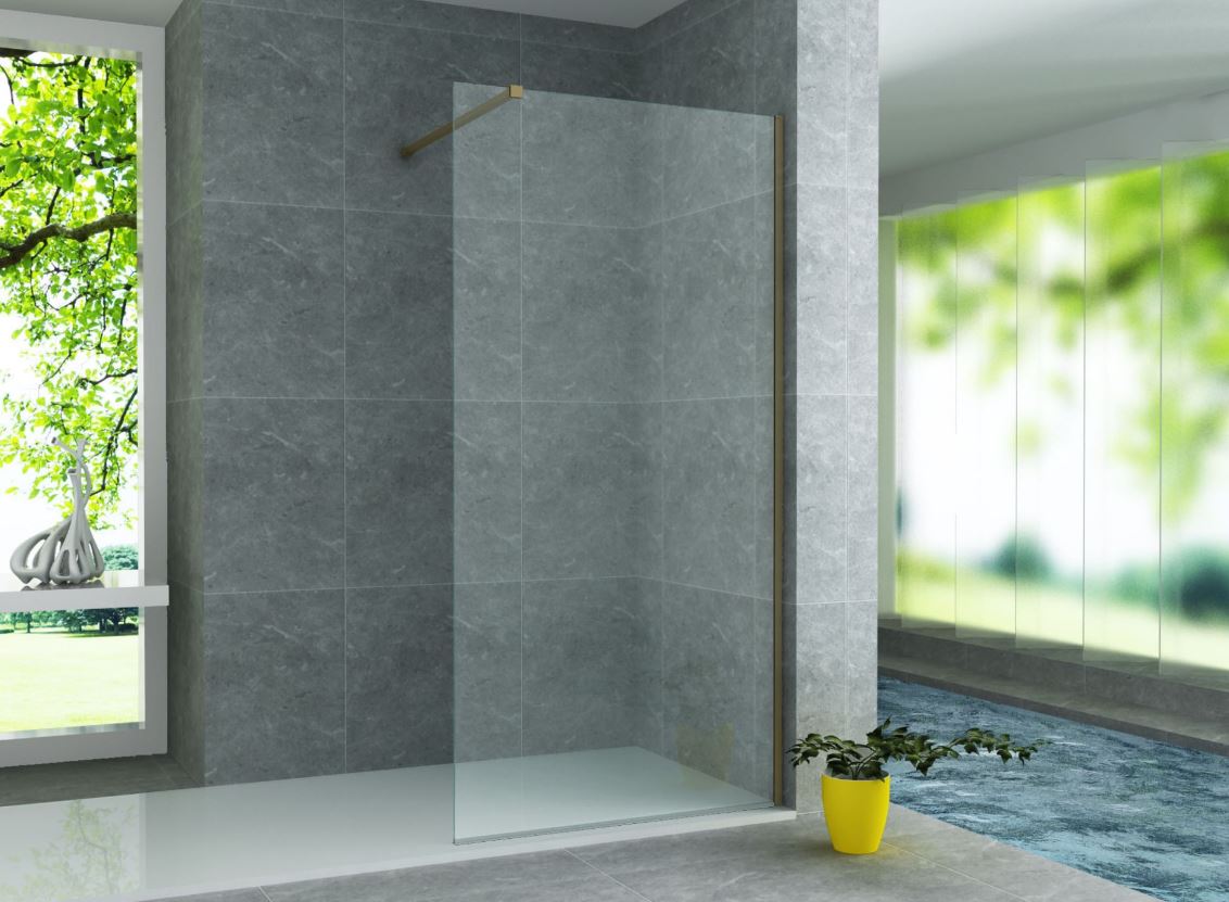 Verstevigingsstang voor douche geborsteld goud 120cm