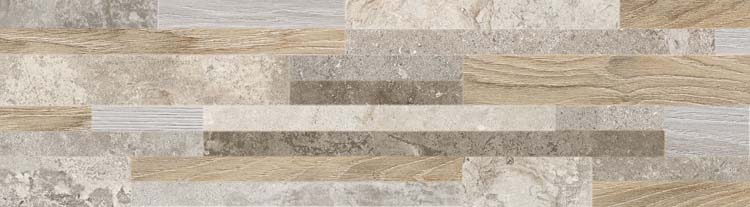 Carrelage mural Liverpool plaquette de parement gris mat/beige 17x62cm