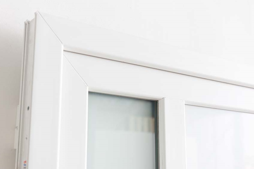 Porte extérieure Lumeo PVC vitrage mat blanc 1100x2100mm droite