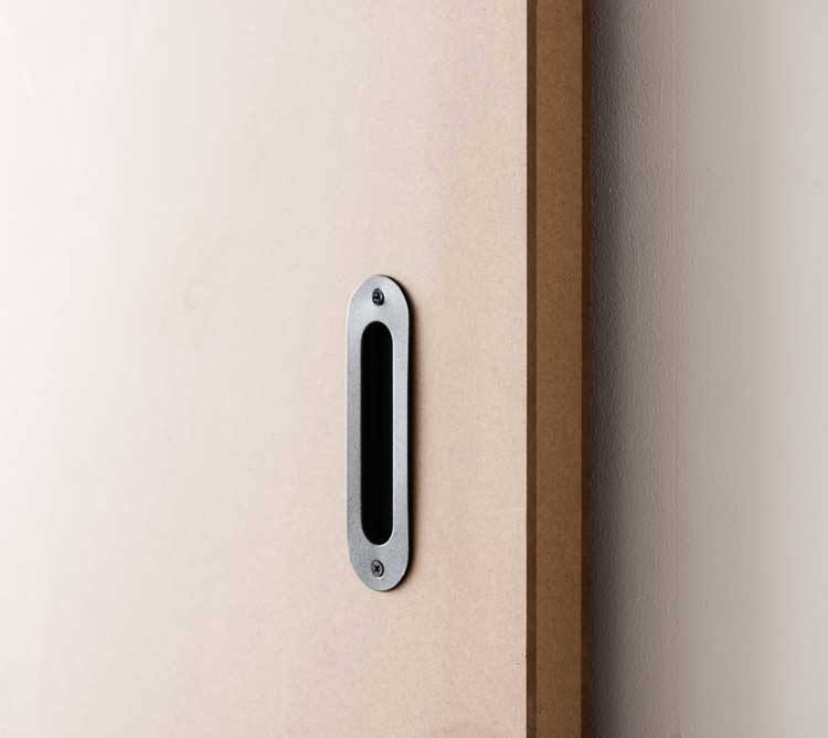 Porte coulissante simple complète Karolien blanc 93x211,5cm + rail robuste noir