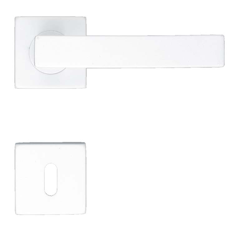 Poignée de porte pro trani blanc rosace barbe