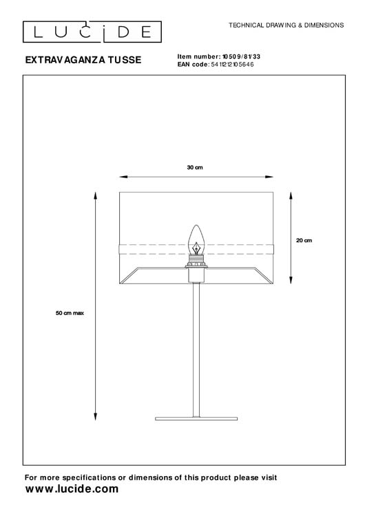 Lucide EXTRAVAGANZA TUSSE - Lampe de table - Ø 30 cm - 1xE27 - Vert