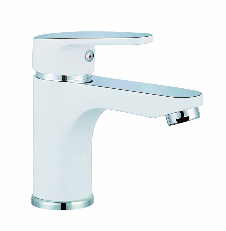 Robinet de lavabo Flora blanc/chrome