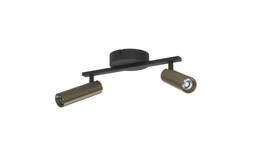Opbouwspot - zwart/brons - 30x5x16cm - LED - 2x5W - 2700/4000/6500K