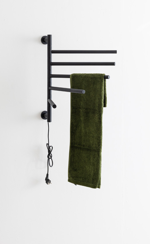 Handdoekradiator Dawn enkel 62,2x51,6cm zwart 80Watt