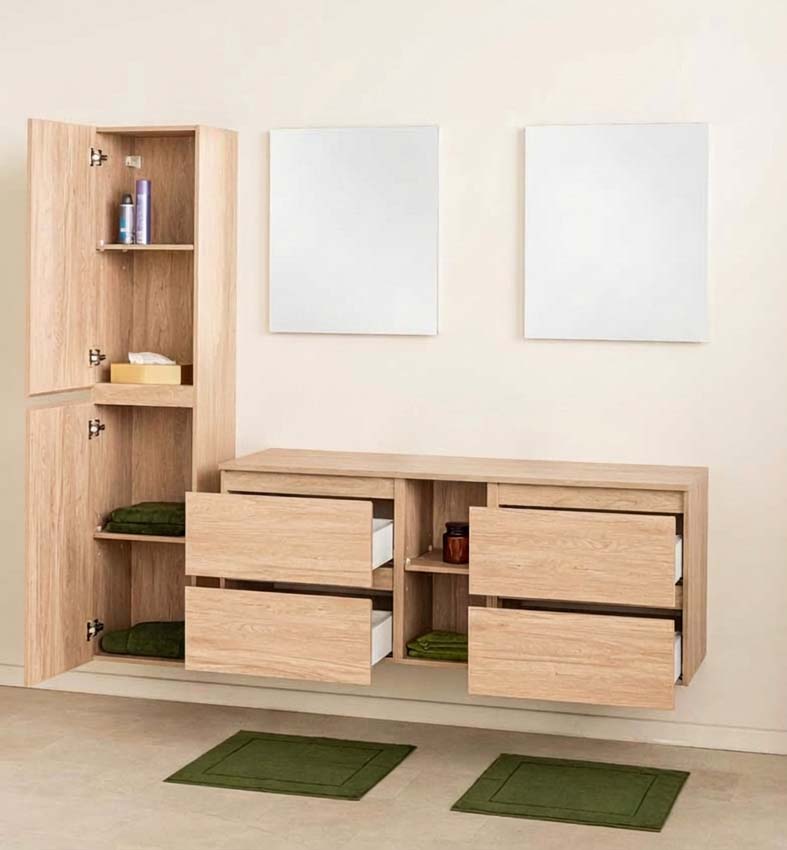 Meuble de salle de bain Bella chêne 150cm