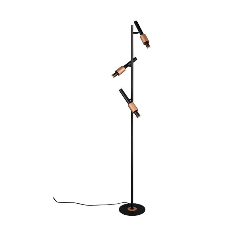 Lampadaire - noir/bronze - H150cm - dimmable - LED - 3x4,5W - 2300/4000K
