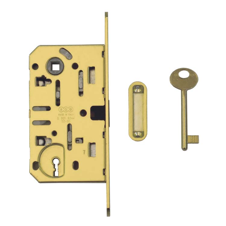 Serrure aimant proAGB 18mm plaque frontale cuivre 90mm