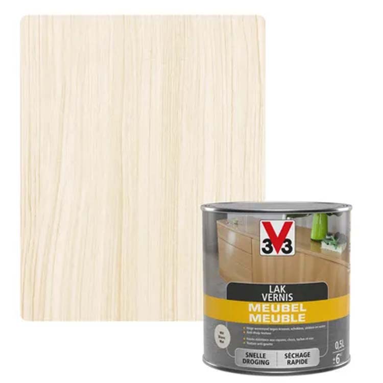 V33 vernis meuble déco blanc mat 0,5l