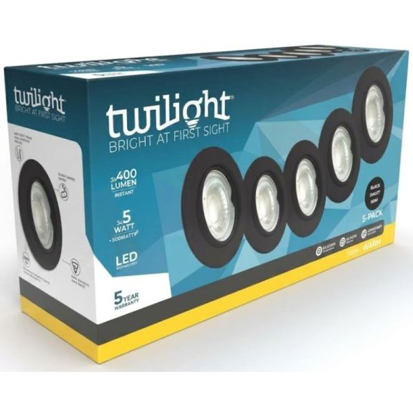 Spot encastrable - noir - Ø6,4 cm - GU10 - 5x5W - 4000K