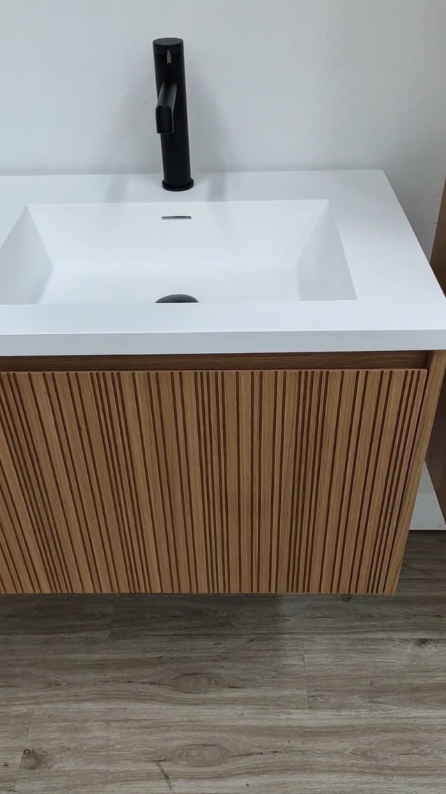 Badkamermeubel Warren afromosia hangend met dubbele wastafel mat wit 120cm Badkamermeubel Warren afromosia hangend met dubbele wastafel mat wit 120cm