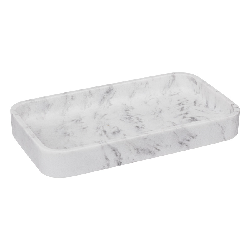 Plateau Eliza polyresin wit 19,2x11,3x2,5cm