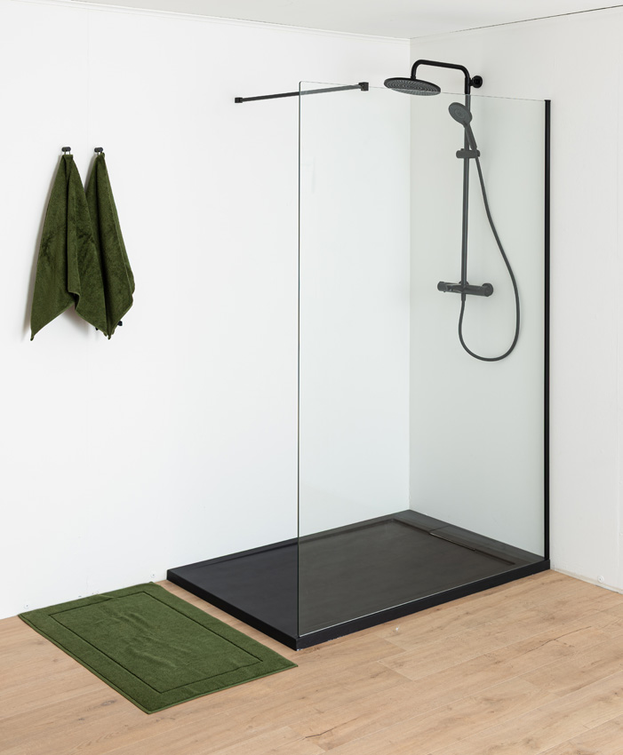Receveur de douche Akon polybeton noir mat 140x90cm