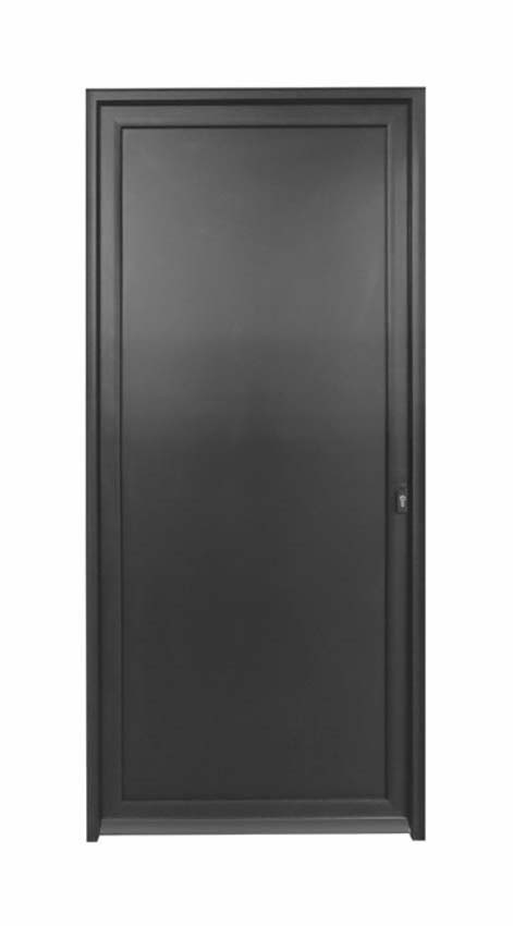 Buitendeur Tavira aluminium vlak paneel zwart 960x2180mm links duwend