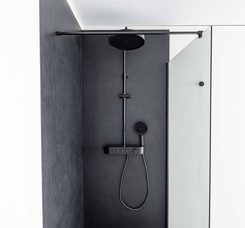 Panneau de douche Milo Slate SMC noir mat 152,4x243,8cm