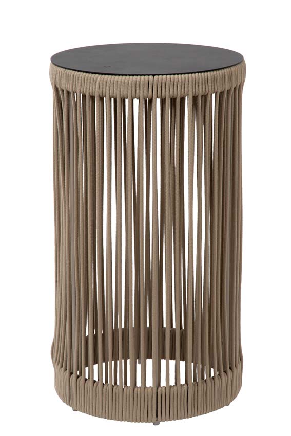 Lucide Pingi - Oplaadbare Vloerlamp Binnen/Buiten - Accu/Batterij - H61,5cm - LED 3 StepDim - 1x3W 3000K - IP44 - Taupe