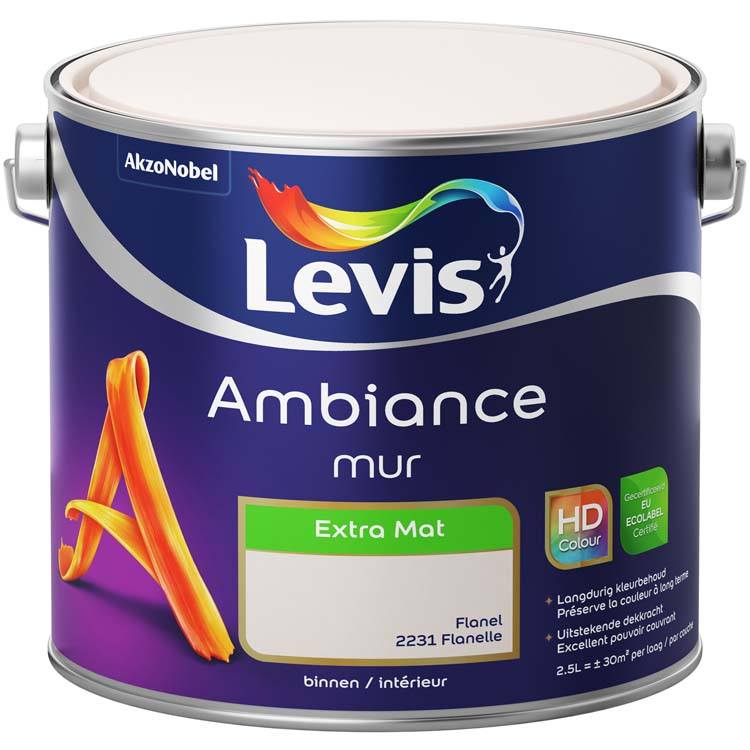 Levis muurverf Ambiance mur extra mat 2.5l flanel