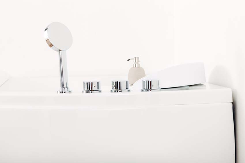 Hoekbad Oliver mat wit met whirlpool 150x150cm