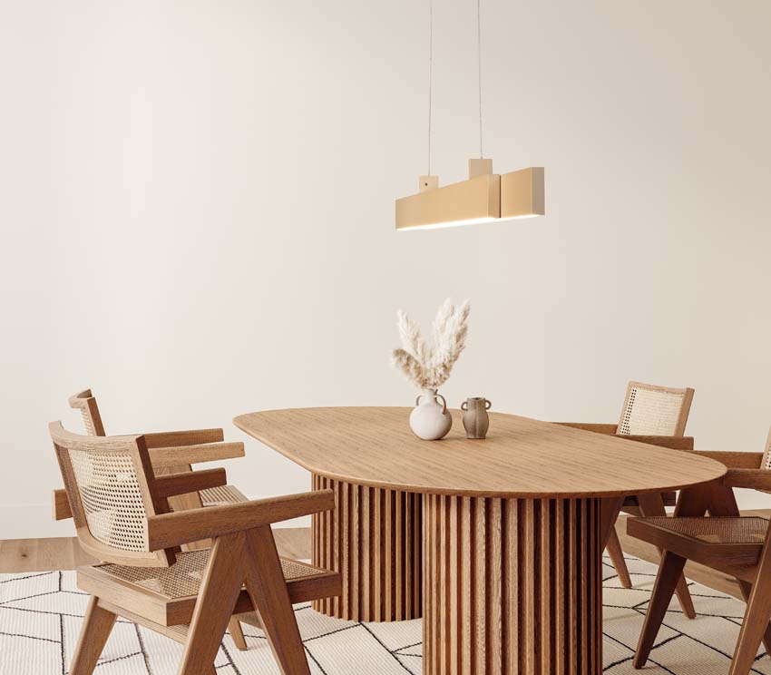 Hanglamp Easy Lift - Zand - 110-140cm - Dimbaar - 2x15W - 3000K - met afstandsbediening