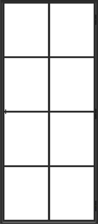 Porte intérieure simple en acier Black Beauty noir 8V poussant à droite sur mesure