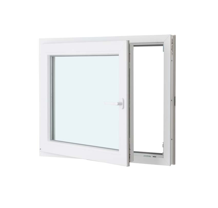 1-VL draaikiepraam pvc wit budget B600XH500 mm links 1-VL draaikiepraam pvc wit budget B600XH500 mm links