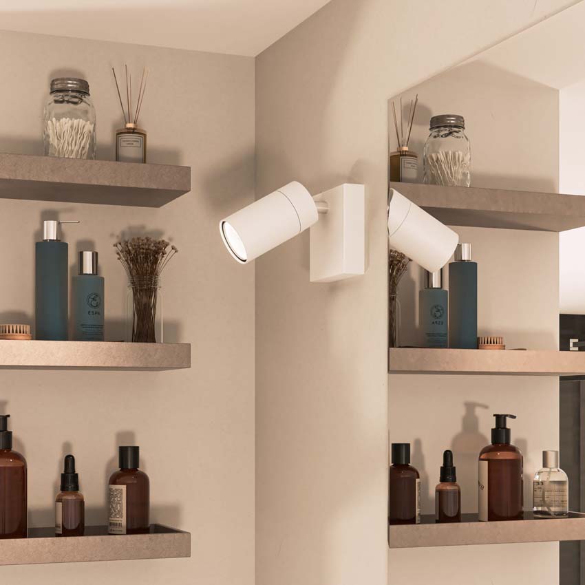 Opbouwspot wit 1 spot voor badkamer IP44