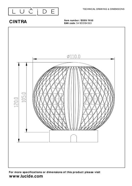Lucide CINTRA - Tafellamp - Ø 11 cm - LED Dimb. - 1x2W 3000K - 3 StepDim - Transparant