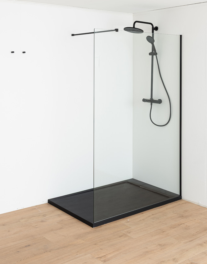 Receveur de douche Akon polybeton noir mat 140x90cm