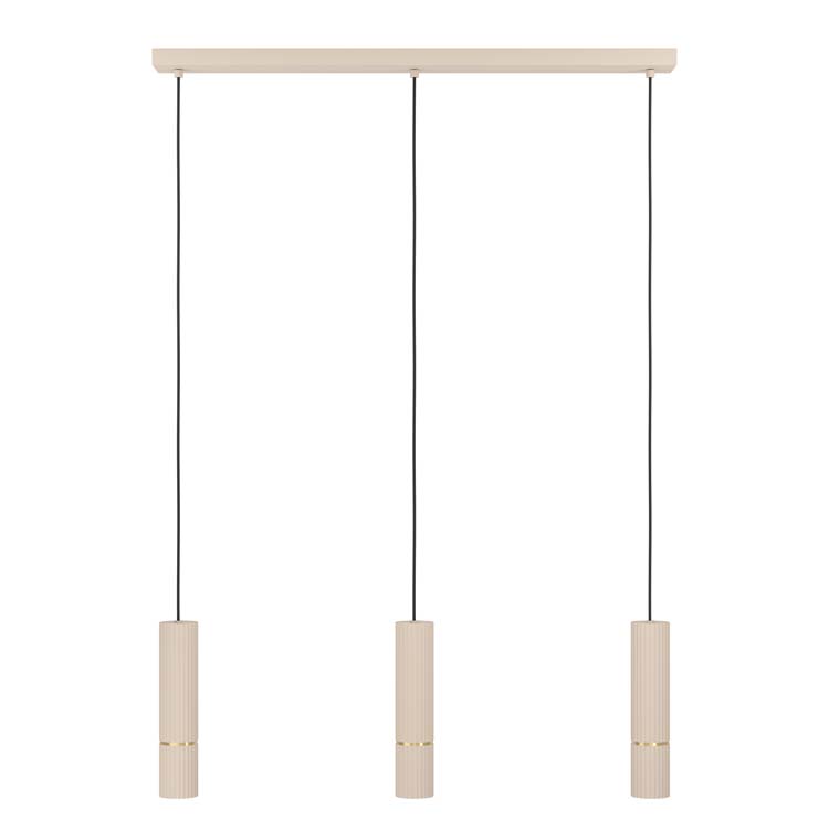 Hanglamp zand beige 3 lampen incl LED lamp 345 lumen