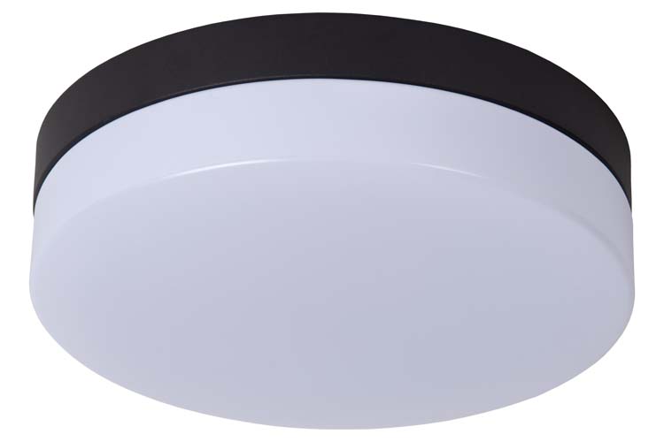 Plafondlamp badkamer - zwart - Ø23cm - LED - 12W - 2700K - IP44