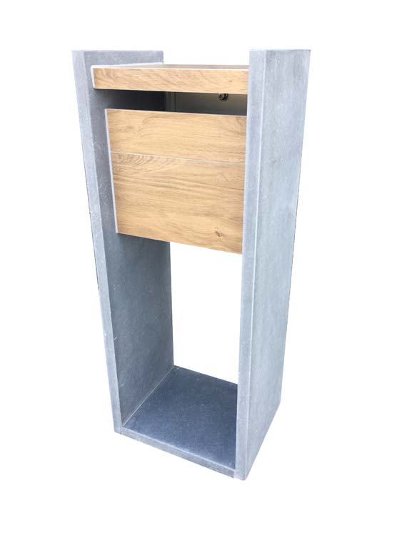 Boîte aux lettres Sambre pierre bleue & aspect bois small